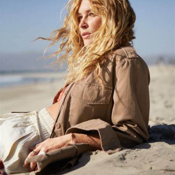 Toms x & Other Stories Embroidered Military Jacket Trench Coat Tan Size 6 - Picture 5 of 14